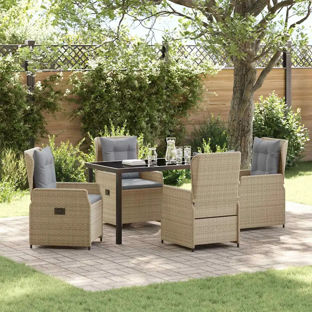Set da Pranzo per Giardino 5 pcs Beige e Grigio Chiaro 3380962