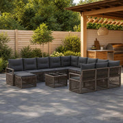 Set Divano da Giardino 13 pz Grigio polyrattan 3435920