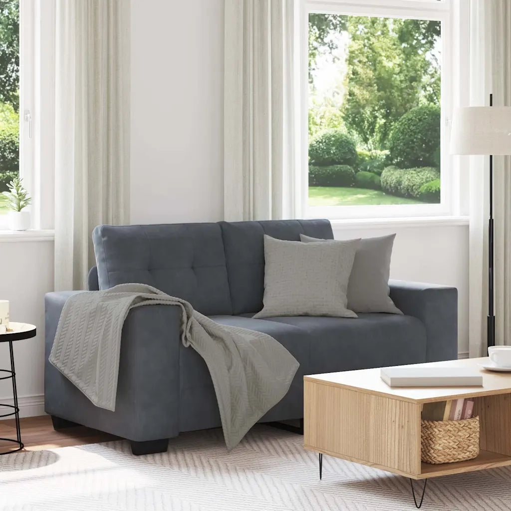 vidaXL Divano Divanetto Grigio Scuro 120 cm in Velluto