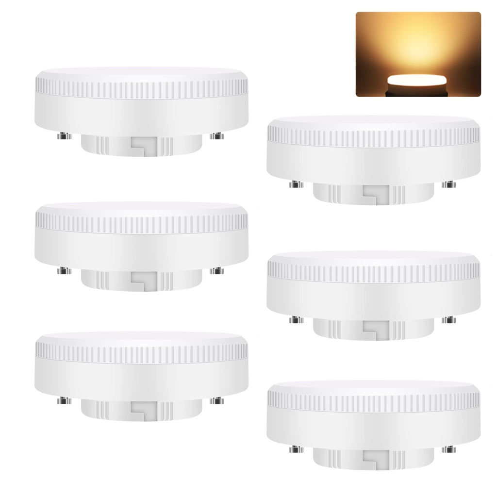 ZMH Lampadine GX53 74x25 mm Ultra Piatta Luce Calda 3000K 5W per Lampade da Sotto Unità Non Dimmerabile Confezione da 6
