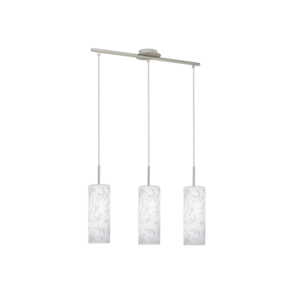 Lampadario A Sospensione Soffitto Nickel Vetro 3Lx60W E27 Eglo - Eglo Italiana