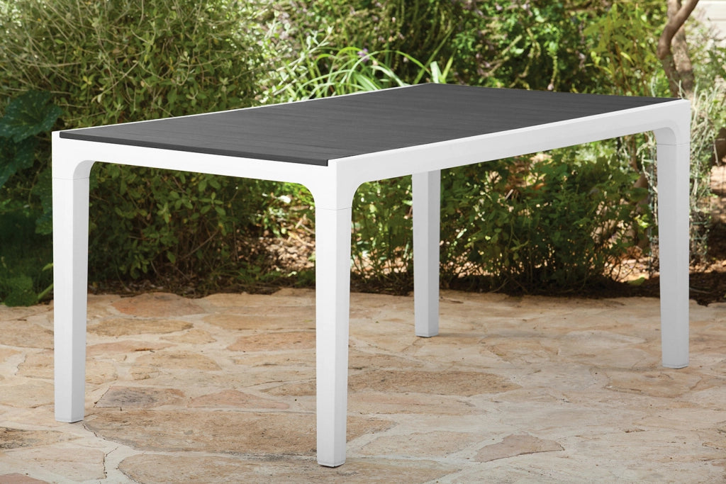 Tavolo da Giardino 160x90x74 cm Keter Harmony Bianco e Grigio Scuro