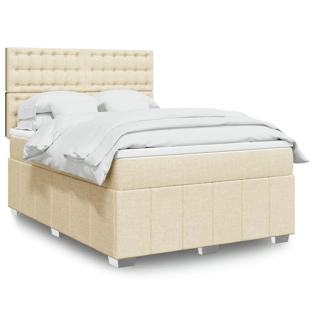 Giroletto a Molle con Materasso Crema 140x200 cm in Tessuto 3291710