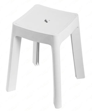 Sgabello da Bagno per Doccia Contenitore in Resina Portaoggetti Keope Metaform Colore: Bianco