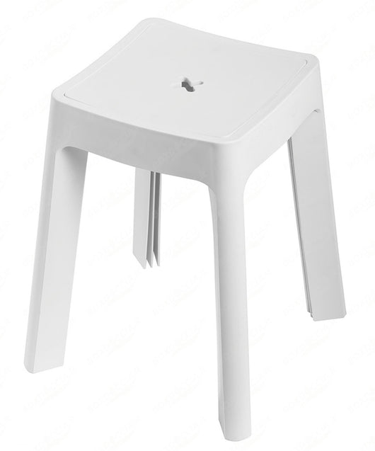 Sgabello da Bagno per Doccia Contenitore in Resina Portaoggetti Keope Metaform Colore: Bianco