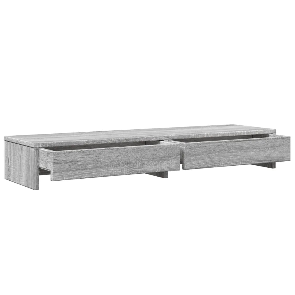 Supporto Monitor con Cassetti Grigio 100x27x15 cm in Truciolato