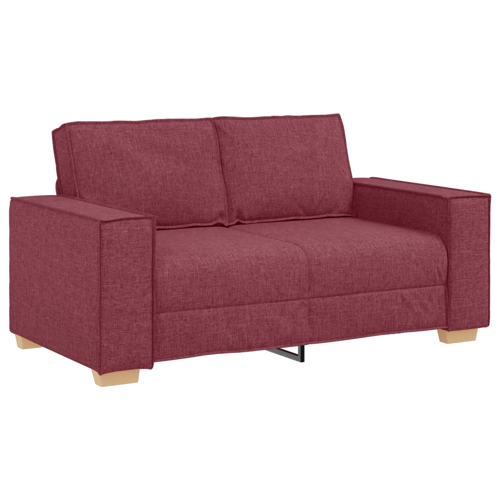 Set Divano a 3 Pezzi con Cuscini Rosso Vino