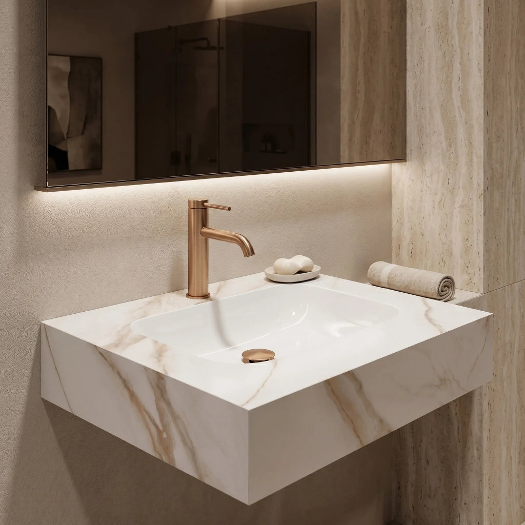 Lavabo Sospeso Rea Aresa Grey Gold 60
