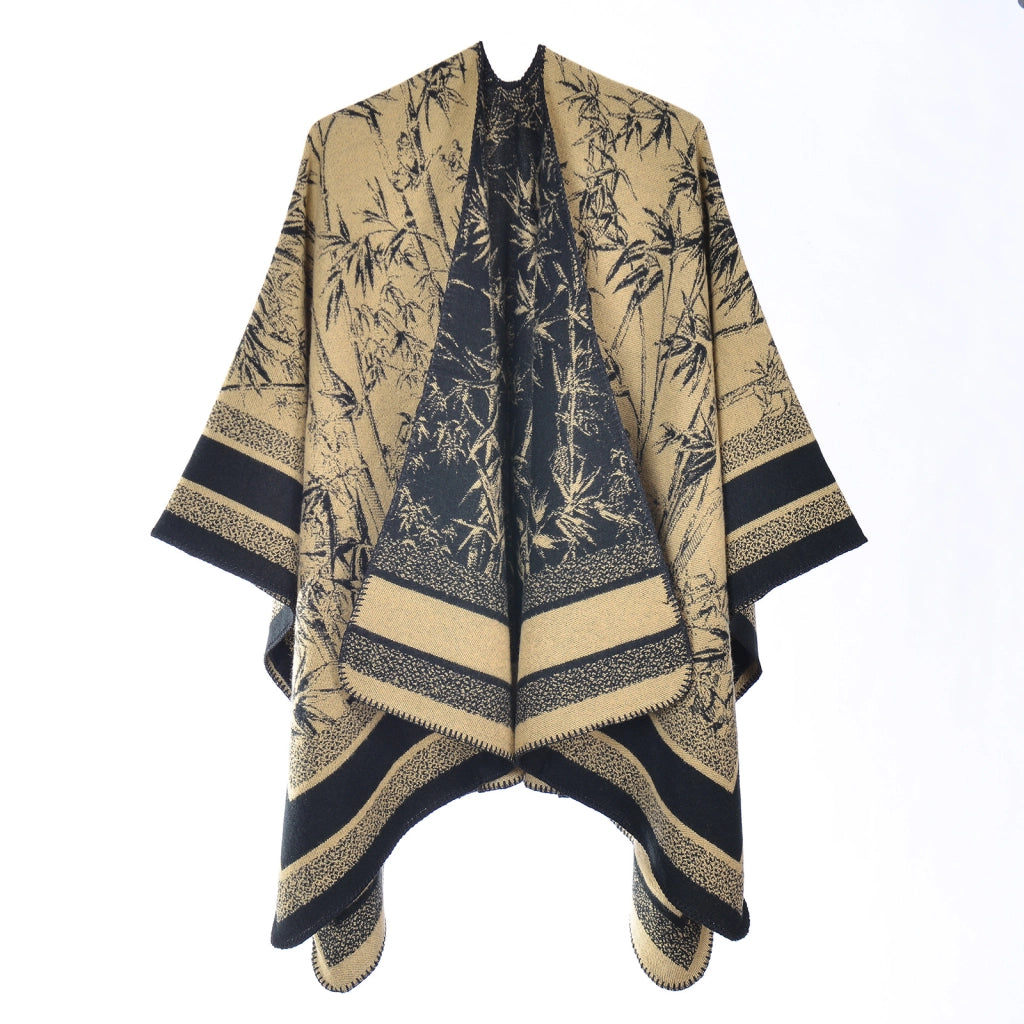 Nuovo scialle/sciarpa/scialle double-face in cashmere jacquard stampato