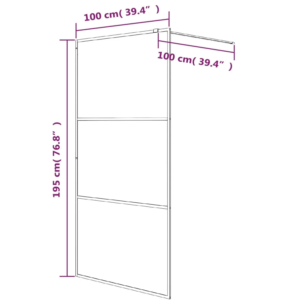 Parete Doccia Walk in Bianca 100x195 cm Vetro Trasparente ESG 152122