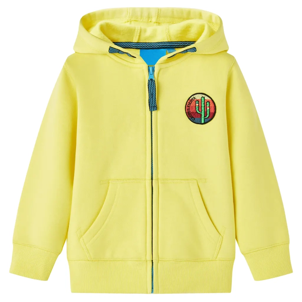 Felpa con Cappuccio e Cerniera per Bambini Giallo Chiaro 92 15121