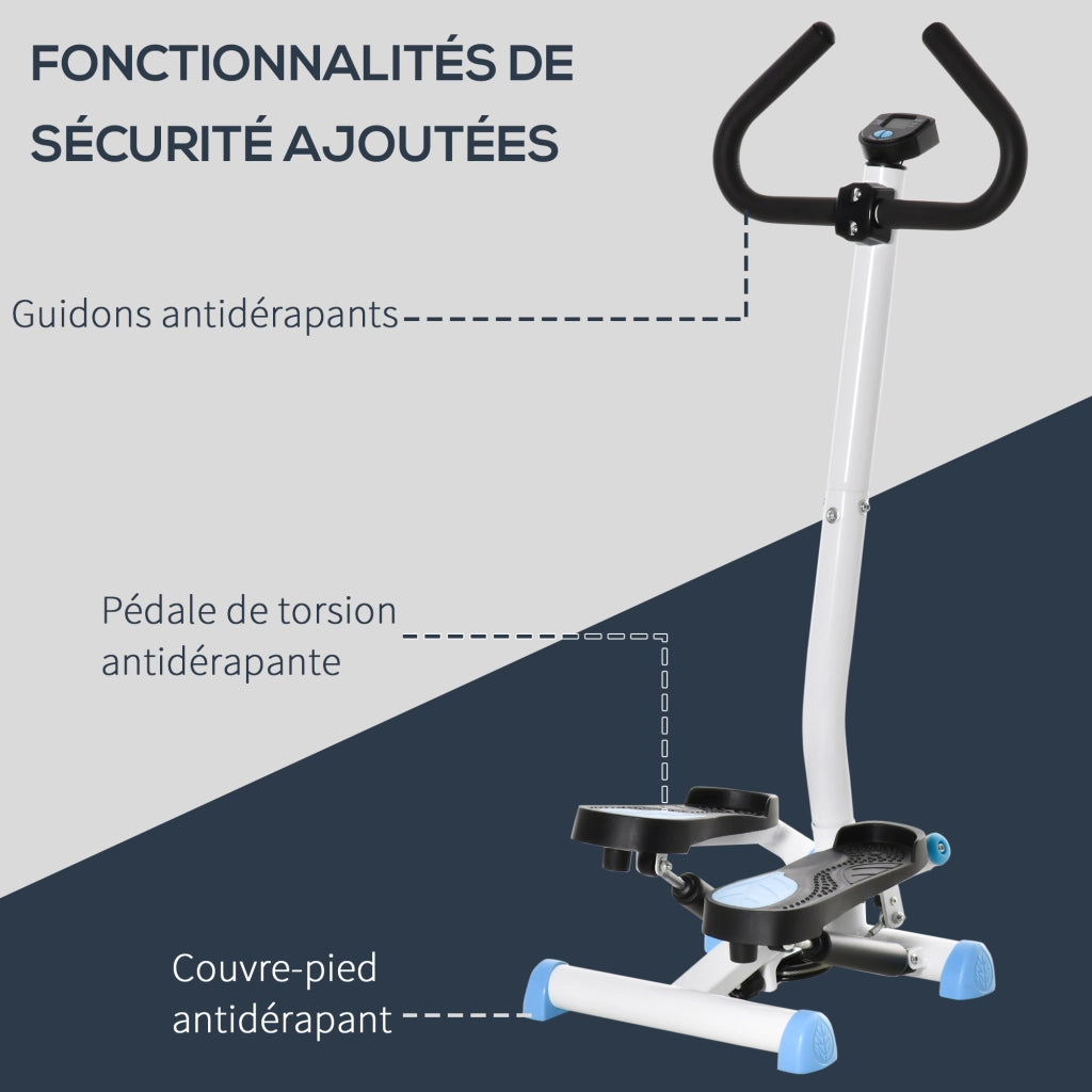 Stepper Fitness con Manubrio ¨C Zephmum ¨C Bianco Blu Nero