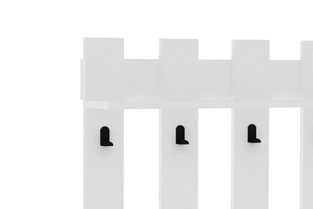 Serpico, Appendiabiti 4 Ganci, 70h cm Bianco