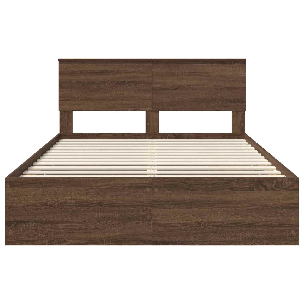 Struttura del letto con cassetto Rovere Marrone 150 x 200 cm