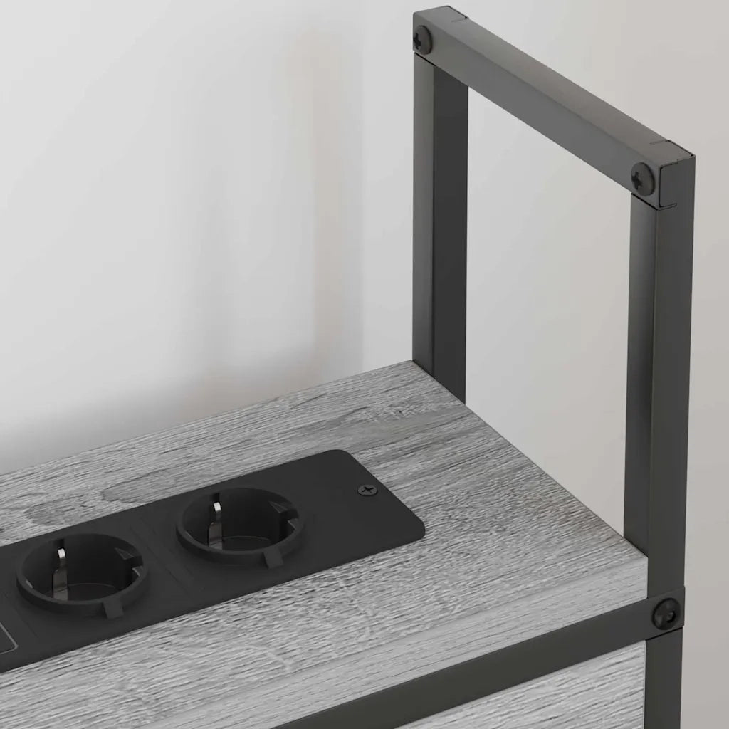 Testiera con Stazione di Carica e Storage Grigio sonoma 859778
