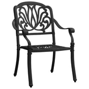 Sedie da Giardino 2 pz in Alluminio Pressofuso Nero 315568
