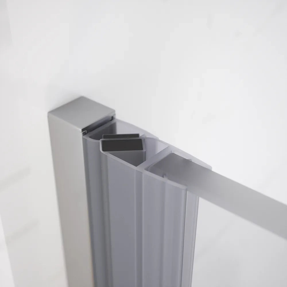 Porta doccia 90cm apertura a battente lato destro con cerniere, profili cromati e vetro da 8mm trasparente h195 | Fiji