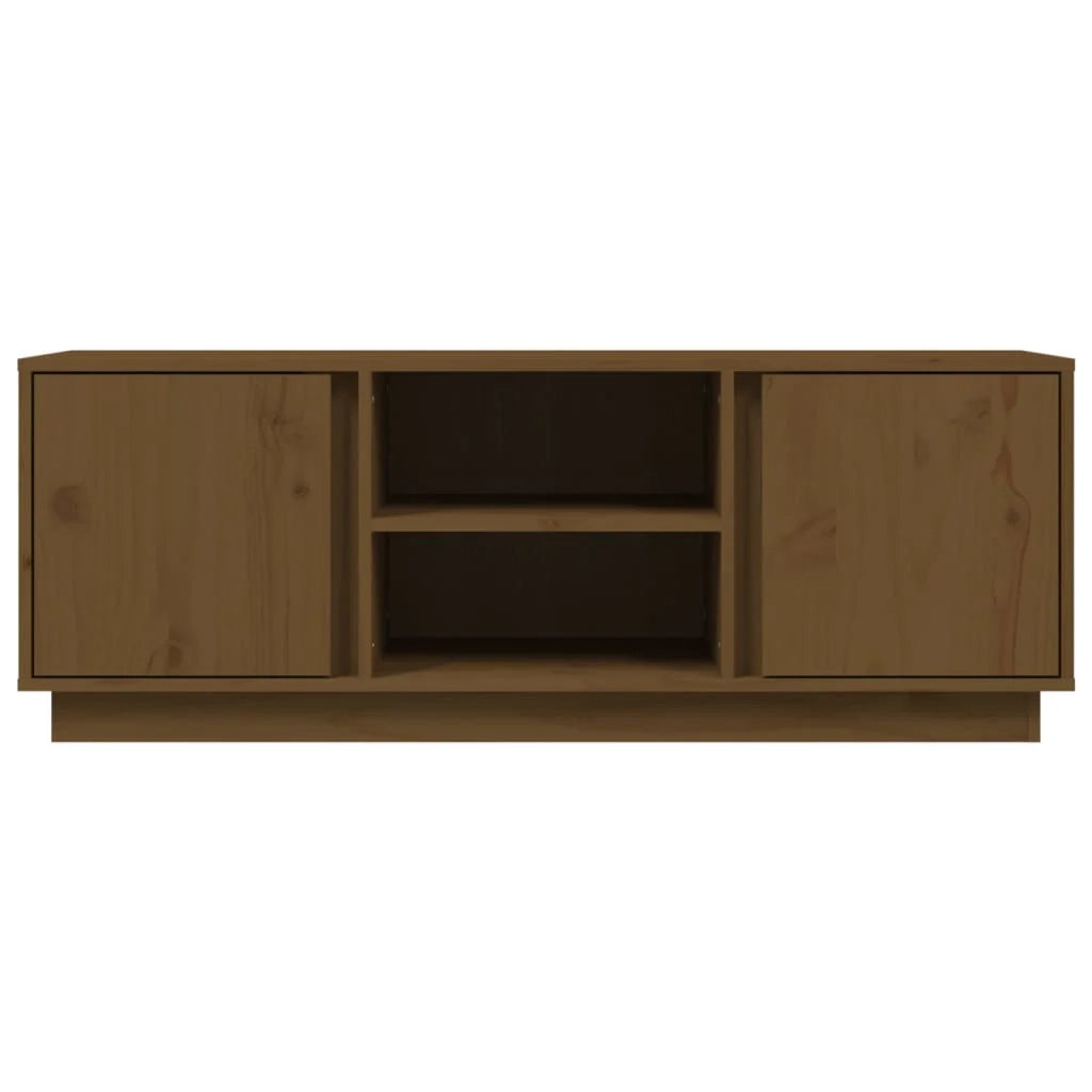 Mobile TV multimediale scaffale TV credenza TV sala da pranzo soggiorno camera da letto color miele 110 x 35 x 40,5 cm legno di pino massiccio marrone 02_0027700