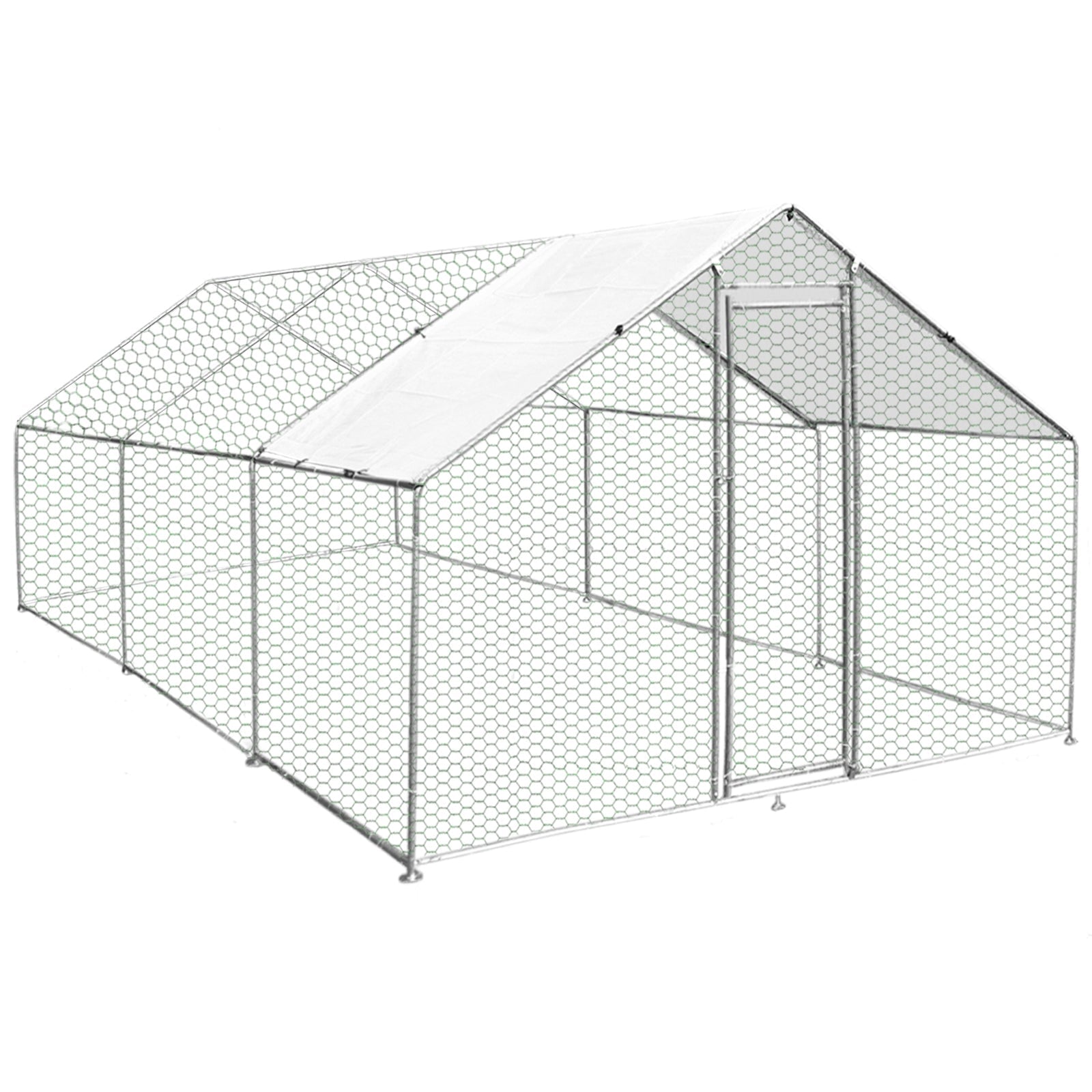 Gabbia Pollaio Recinto Recinzione Box Inox da Galline Pollame Polli 4m x 6m x 2m