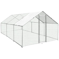 Gabbia Pollaio Recinto Recinzione Box Inox da Galline Pollame Polli 4m x 6m x 2m