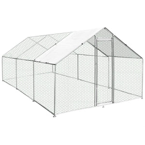Gabbia Pollaio Recinto Recinzione Box Inox da Galline Pollame Polli 4m x 6m x 2m