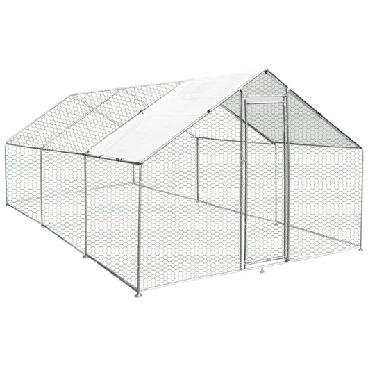 Gabbia Pollaio Recinto Recinzione Box Inox da Galline Pollame Polli 4m x 6m x 2m