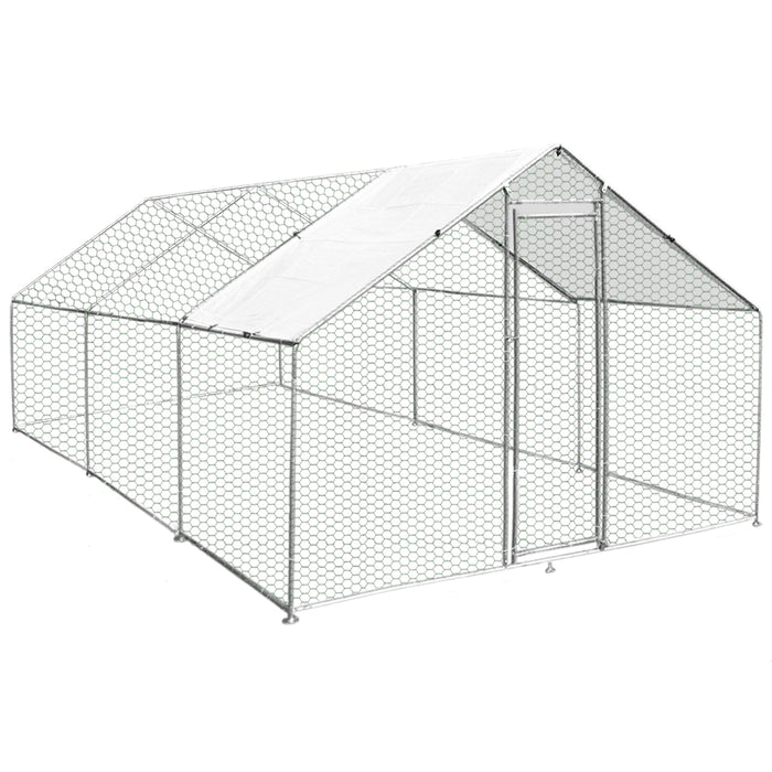 Gabbia Pollaio Recinto Recinzione Box Inox da Galline Pollame Polli 4m x 6m x 2m