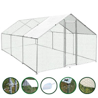 Gabbia Pollaio Recinto Recinzione Box Inox da Galline Pollame Polli 4m x 6m x 2m