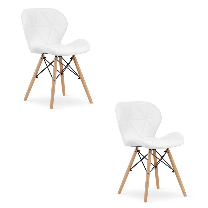 Sedia in ecopelle VALORA WAKO - Bianco moderno x2