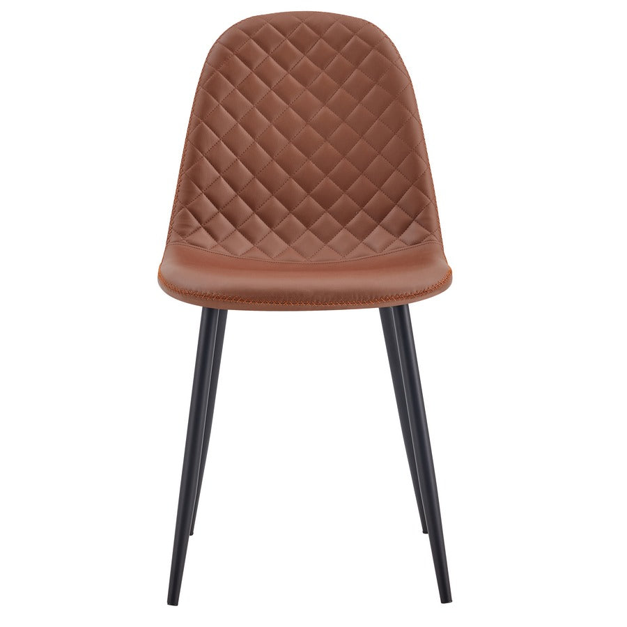 Set 4 Sedie 43x42x86 cm in Similpelle Trapuntata Bella Marrone