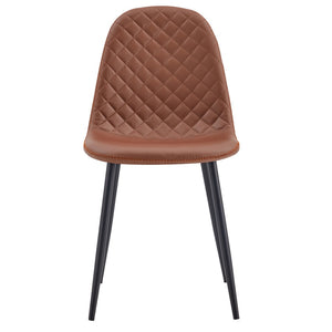 Set 4 Sedie 43x42x86 cm in Similpelle Trapuntata Bella Marrone