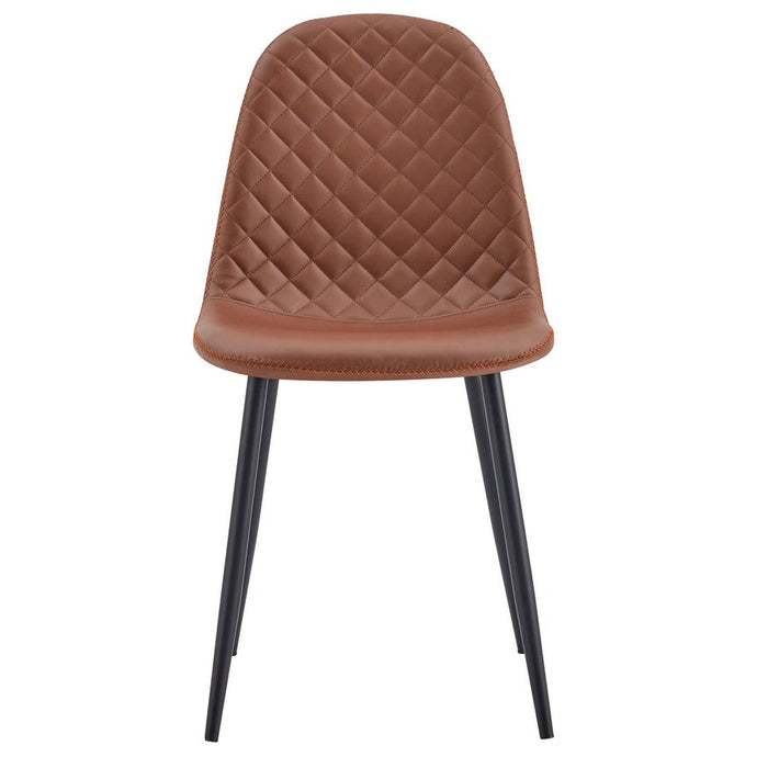 Set 4 Sedie 43x42x86 cm in Similpelle Trapuntata Bella Marrone