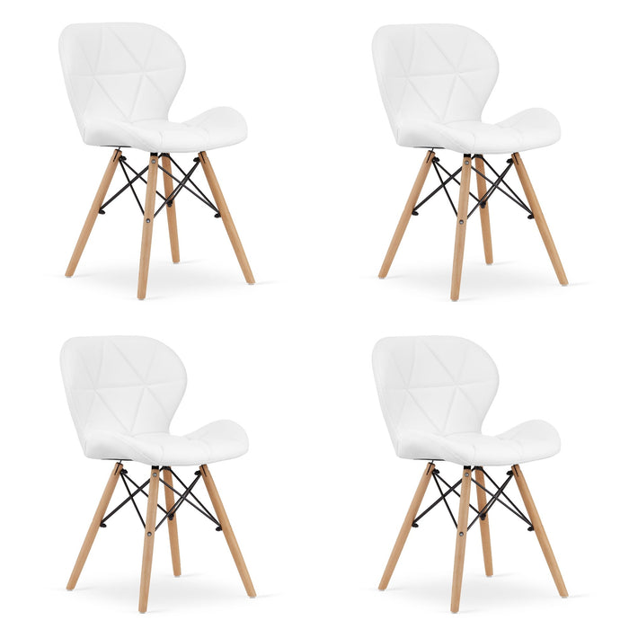 Sedia in ecopelle VALORA WAKO - Bianco moderno x 4