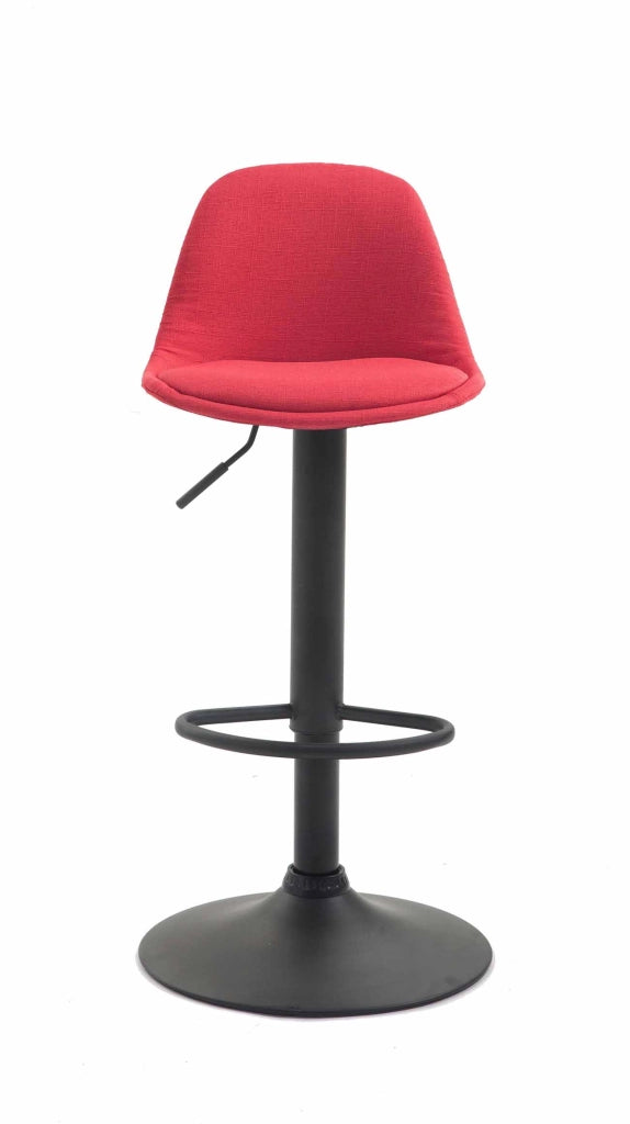 Sgabello di design KIEL in tessuto nero,rosso
