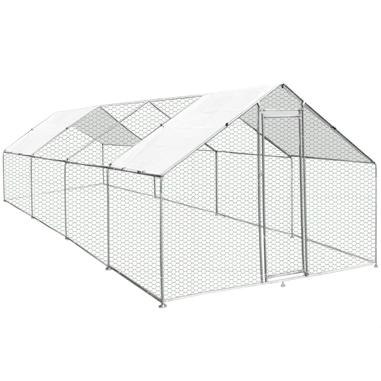 Gabbia Pollaio Recinto Recinzione Box Inox da Galline Pollame Polli 4m x 8m x 2m