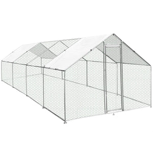 Gabbia Pollaio Recinto Recinzione Box Inox da Galline Pollame Polli 4m x 8m x 2m