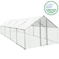 Gabbia Pollaio Recinto Recinzione Box Inox da Galline Pollame Polli 4m x 8m x 2m