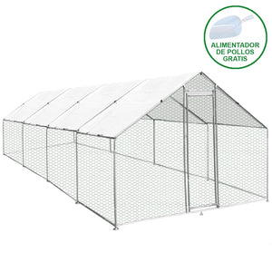 Gabbia Pollaio Recinto Recinzione Box Inox da Galline Pollame Polli 4m x 8m x 2m