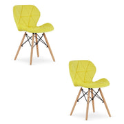 Valora WAKO Sedia in velluto dal design moderno, gialla, per soggiorno x2