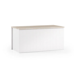 BAULE HALLWAY 90X45XH45CM BIANCO/ROVERE.