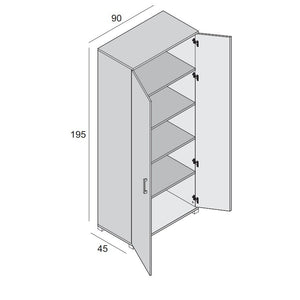 ELEMENTO COMPOS 2 ANTE 90X45XH195CM BIANCO.