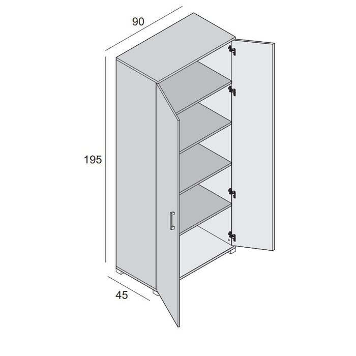 ELEMENTO COMPOS 2 ANTE 90X45XH195CM BIANCO.