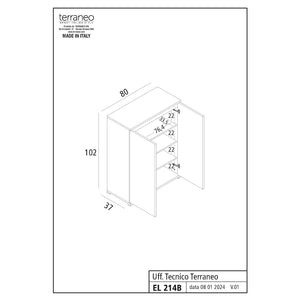 ELEMENTO BOX 80X37XH102CM 2 ANTE BIANCO.
