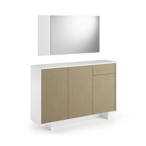 MADIA FRAME 134X35XH87CM BIANCO/CANNETE CHIARO.