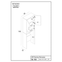 MOBILE LAVATRICE 45X32XH195CM BIANCO.