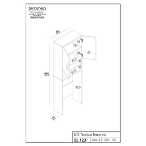 MOBILE LAVATRICE 45X32XH195CM BIANCO.
