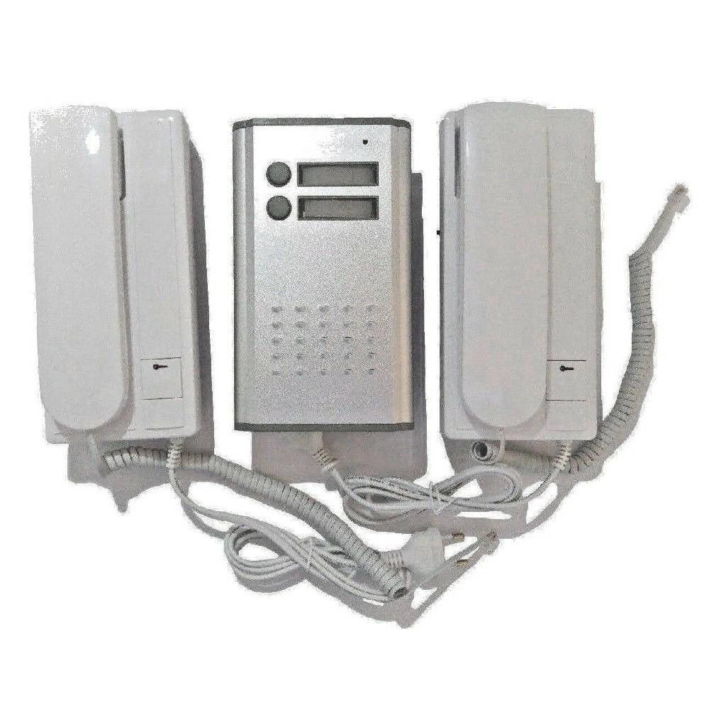 Trade Shop - Kit Citofono Bifamiliare Apriporta Cancello 4 Fili Due Cornette -