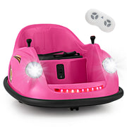 Auto elettrica per bambini 12V con telecomando, Auto da urto alimentata a batteria con luci LED rotazione a 360¡ã Rosa-Go Kart