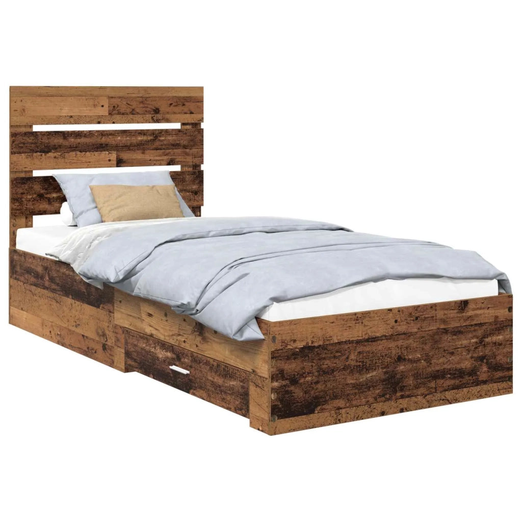 Struttura del letto Legno vecchio 90 x 190 cm Legno multistrato