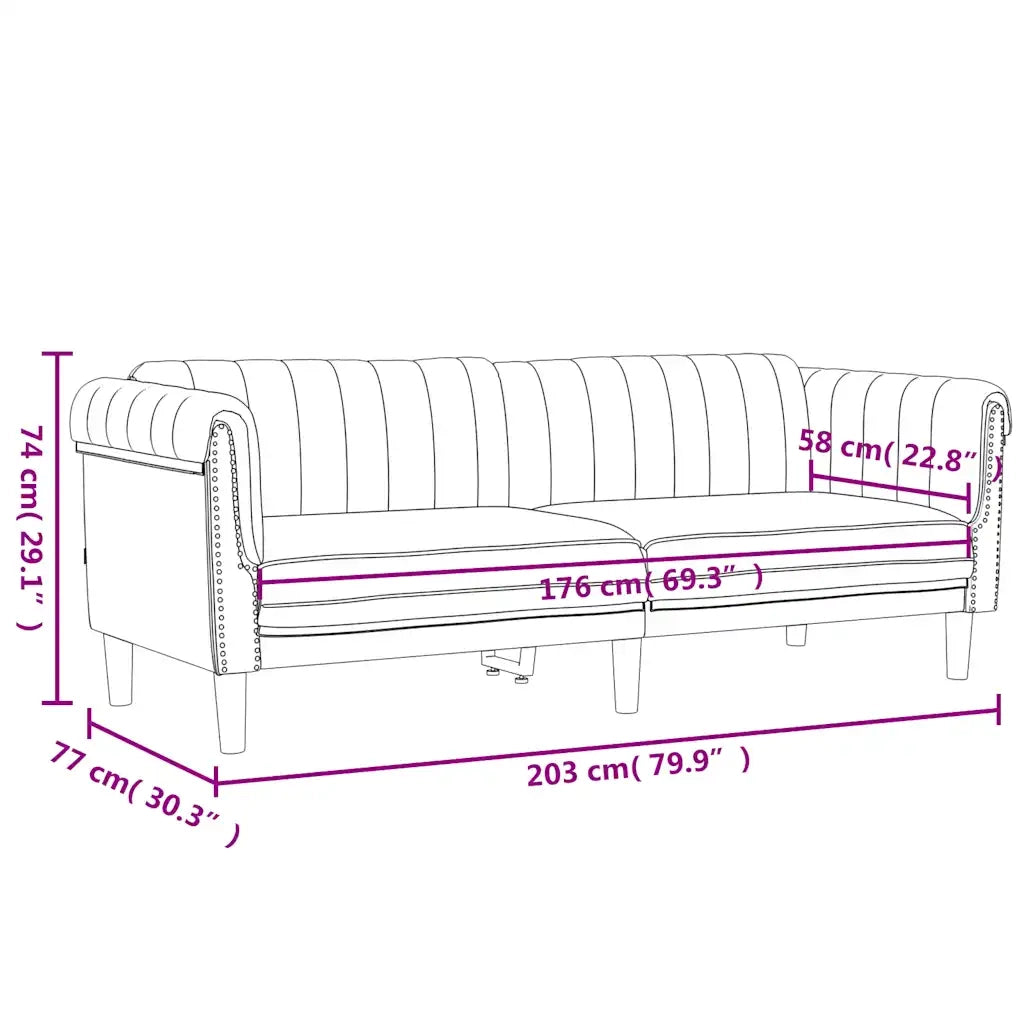 Divano a 3 Posti-Sofa 3 Posti Giallo in Velluto